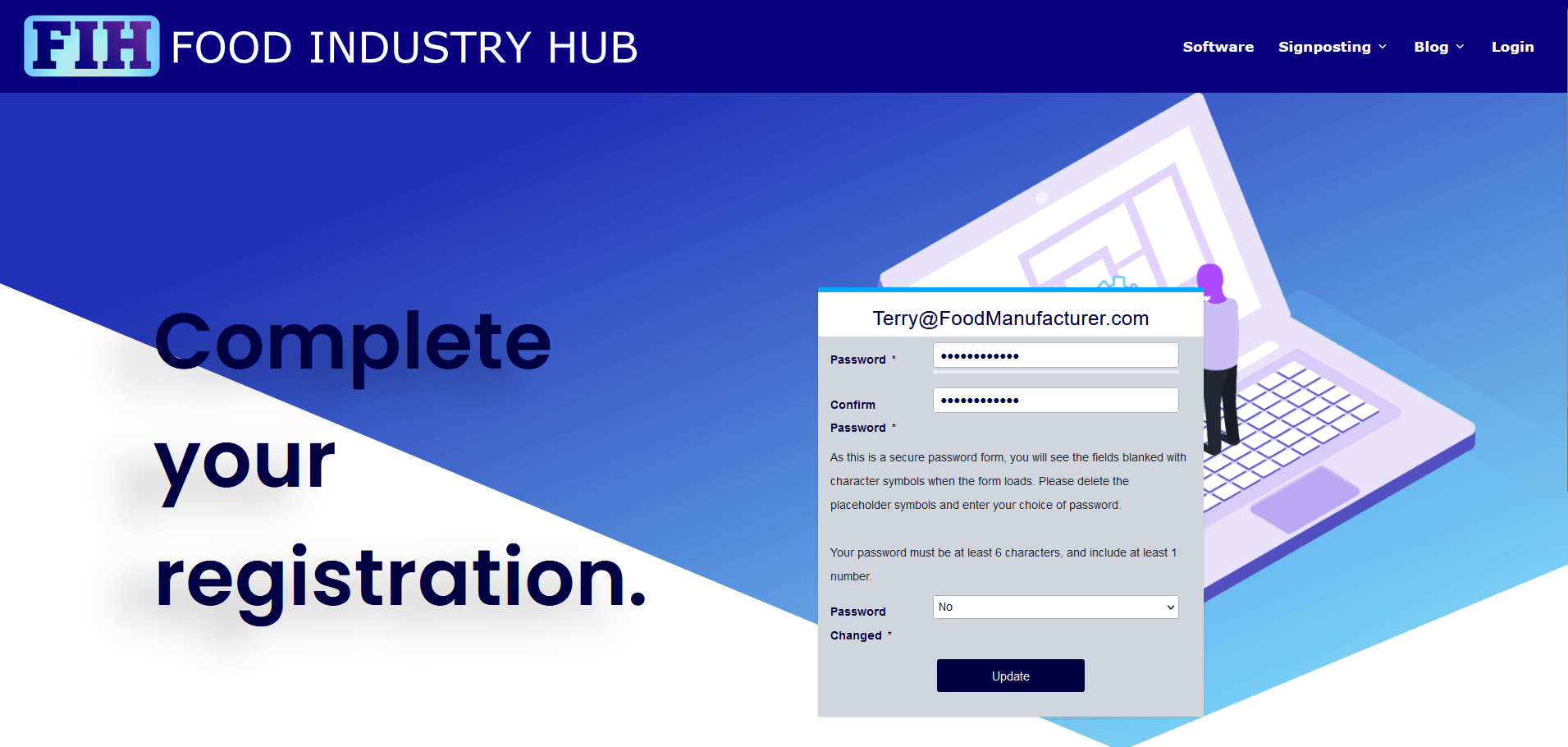 Set your password to complete your registration
