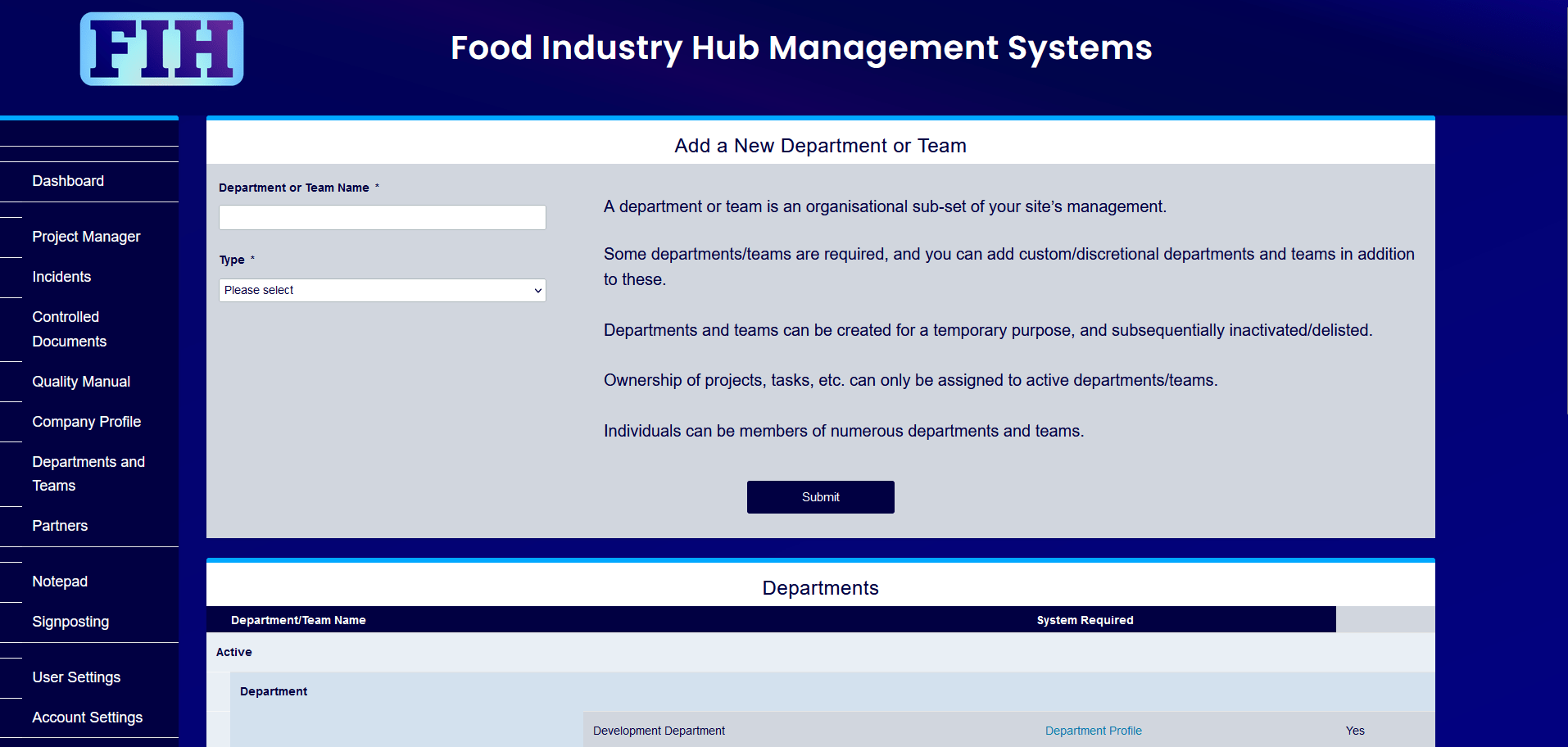 The Departments and Teams Module